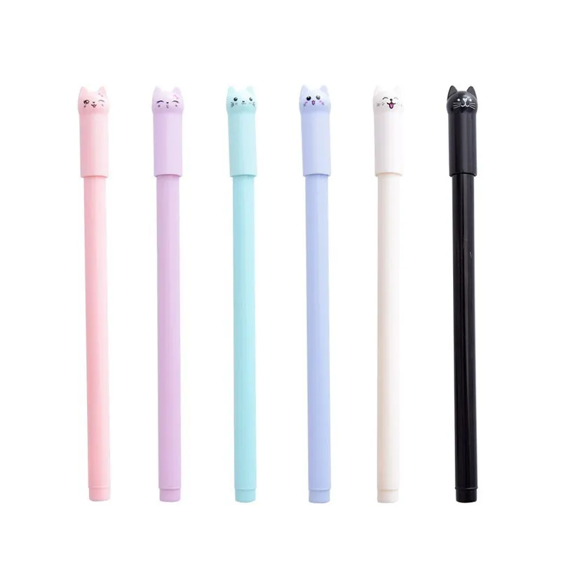 

30 Pcs Wholesale Customized Cartoon Cute Cat Neutral Pen Student Stationery Office Signature Creative Kawaii School Supplies