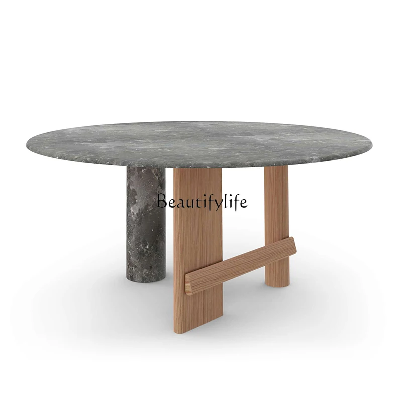 

10*Modern Simple Luxury Stone Dining Table Restaurant Home Designer Private Club Marble Wabi Sabi Wind Round Dining Table