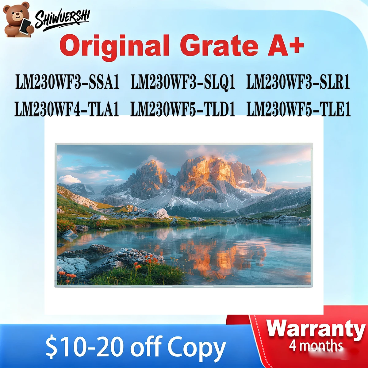 

Оригинальный новый A + 23 "FHD ЖК-экран 75 Гц LM230WF5 TLE1 LM230WF5 TLD1 LM230WF4 TLA1 LM230WF3 SLR1 LM230WF3 SLQ1 LM230WF3 SSA1