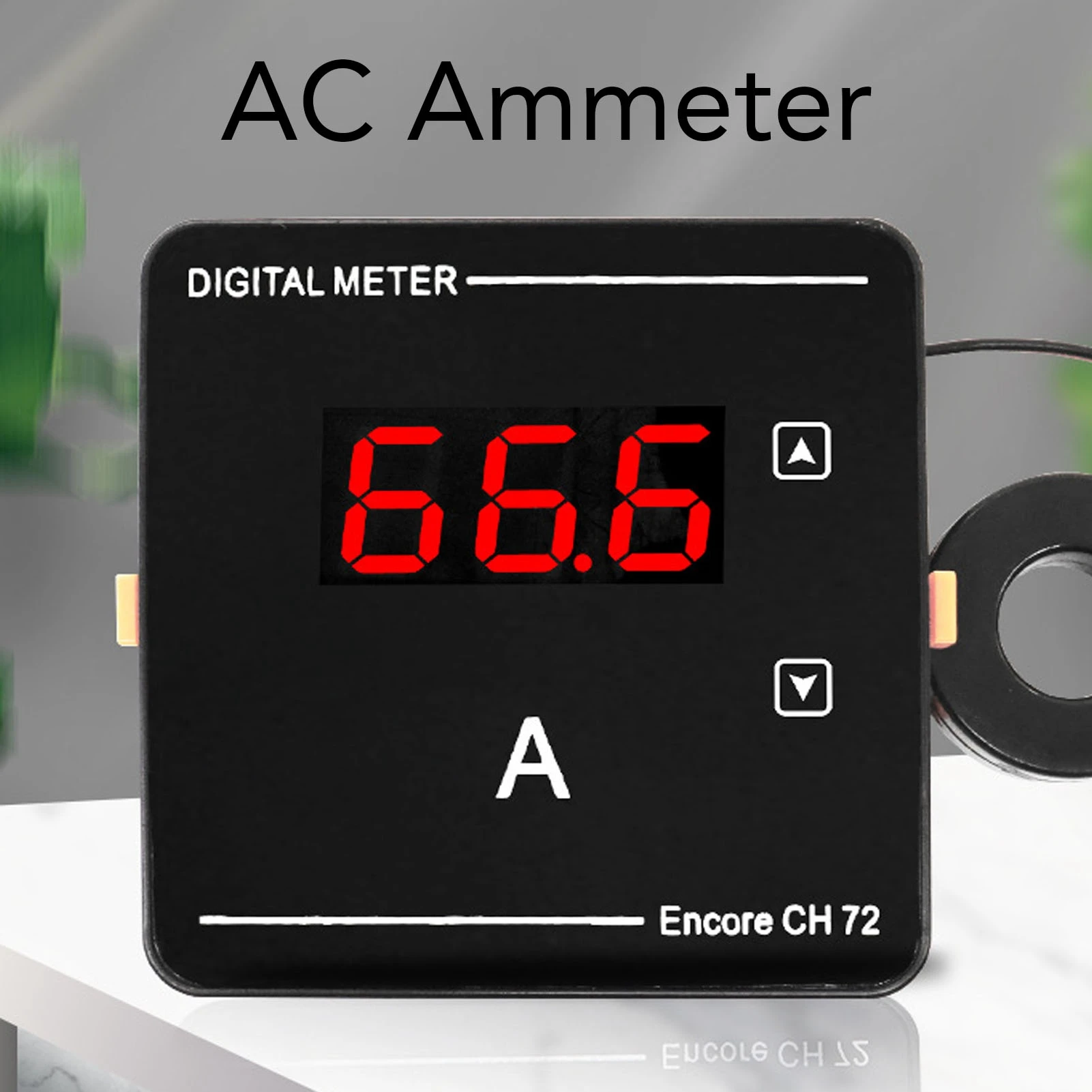 Digital AC Ammeter Digital AC Ammeter 1-120A Measurement Range Backlit Display LED Screen Embedded Installation AC Current Meter