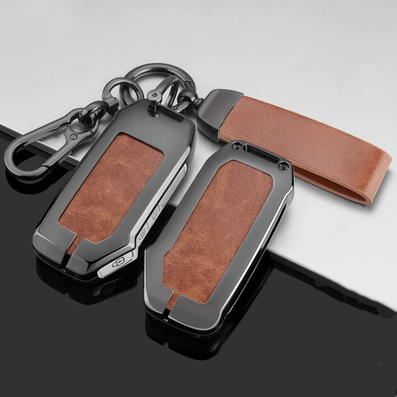 

Alloy Car Key Case Full Cover Leather Rope Keychain For KIA Sportage R GT Stinger Sorento Ceed Cerato Forte Niro Soul Telluride