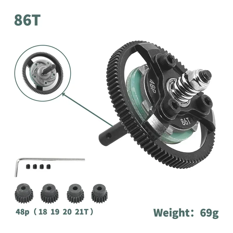 Acciaio 48P 72T 76T 83T 86T 90T Spur Gear per Trxs Slash Bandit Rustler Stampede 2WD RC Auto Parti di Aggiornamento