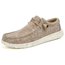 Men's Lightweight Comfy Slip-On Casual Shoes, Breathable Non-Slip Canvas Shoes, Spring And Summer