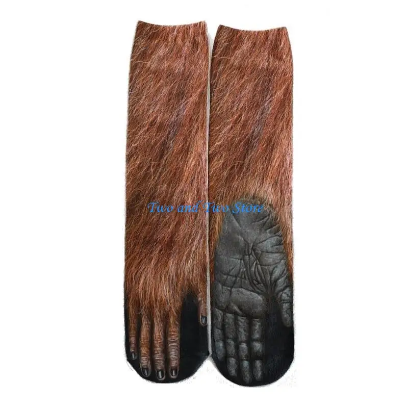 

HX6F Men Women Funny Animal Paws Print Patterned Socks Novelty Christmas Gift