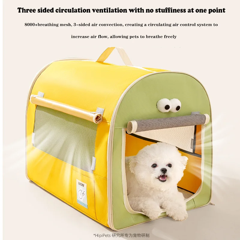 

Portable Pet Car Tent for Travel Waterproof Oxford Fabric with Breathable Mesh Foldable Kennel Maternity Ward Curtain for Cats