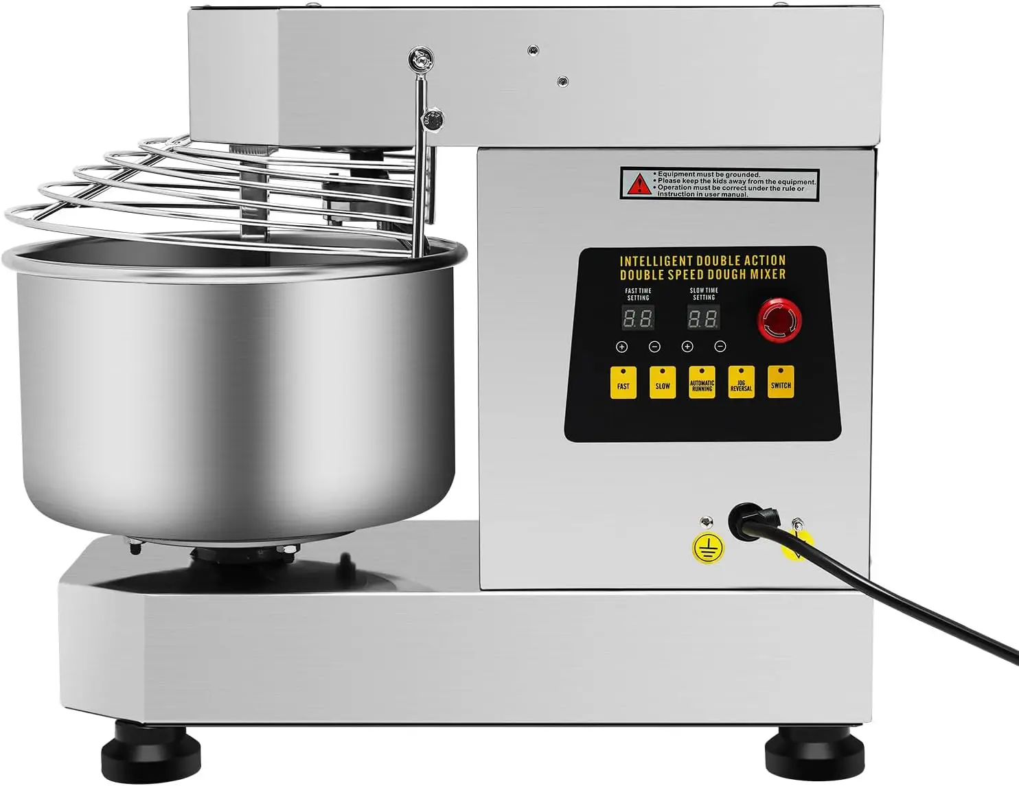 

750W Rotating Food Mixer Machine for Making Bread & Pizza, Dough Kneading Machine with Food-Grade Stainless Steel Bowl (10L)
