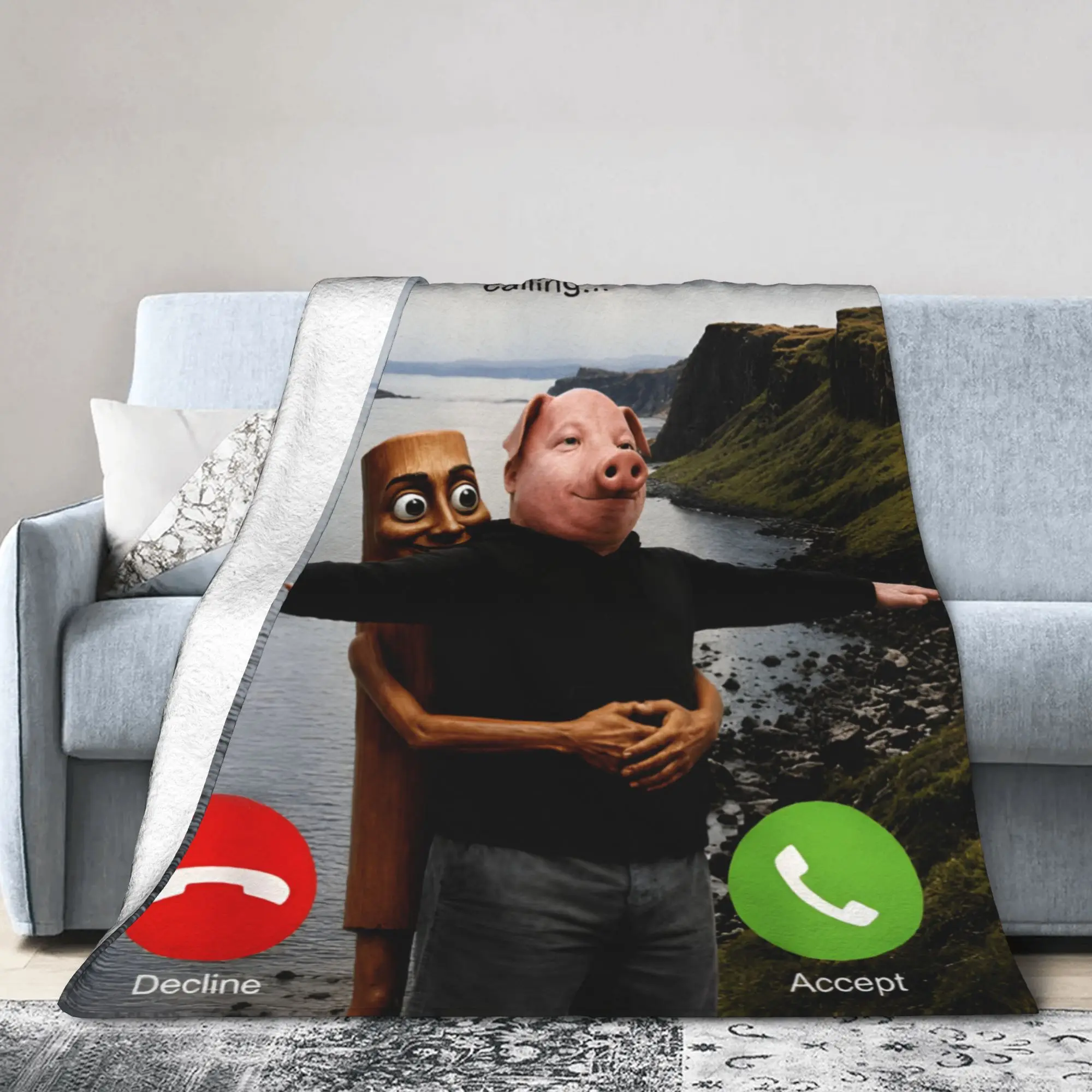 Cozy John Pork Tung Sahur Brainrot Meme Blanket Stuff Room Decorative  Throws And Blankets Soft Fleece for Car