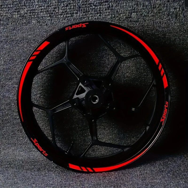 

12 Set of Car Wheel Hub Stickers Sports Stripe Rim Decals Suitable for 18 inch wheel hub