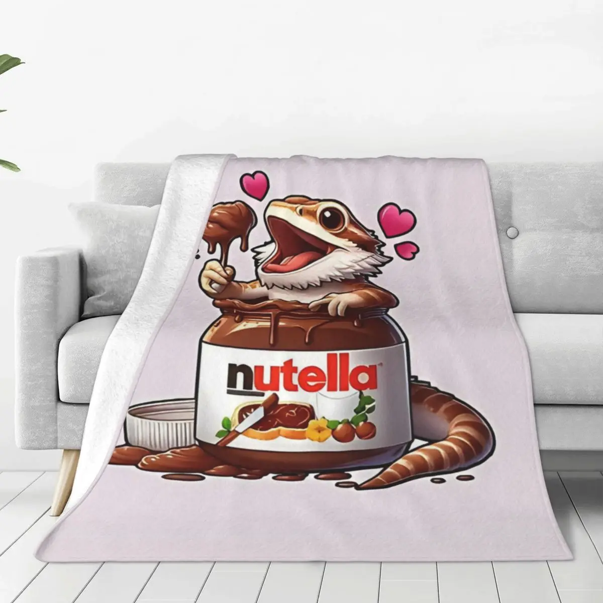 Foods Nutella Blanket Quality Soft Warm Throw Blanket Autumn Picnic Bedroom Funny Bedspread