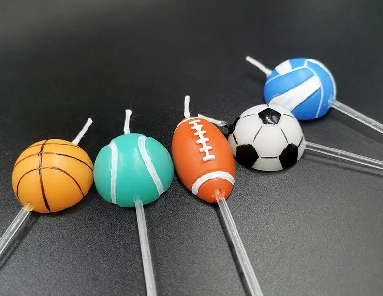 Children's Birthday Cake Candle Creative Cartoon Simulation Football Basketball Bowling Volleyball Shape Birthday Candle