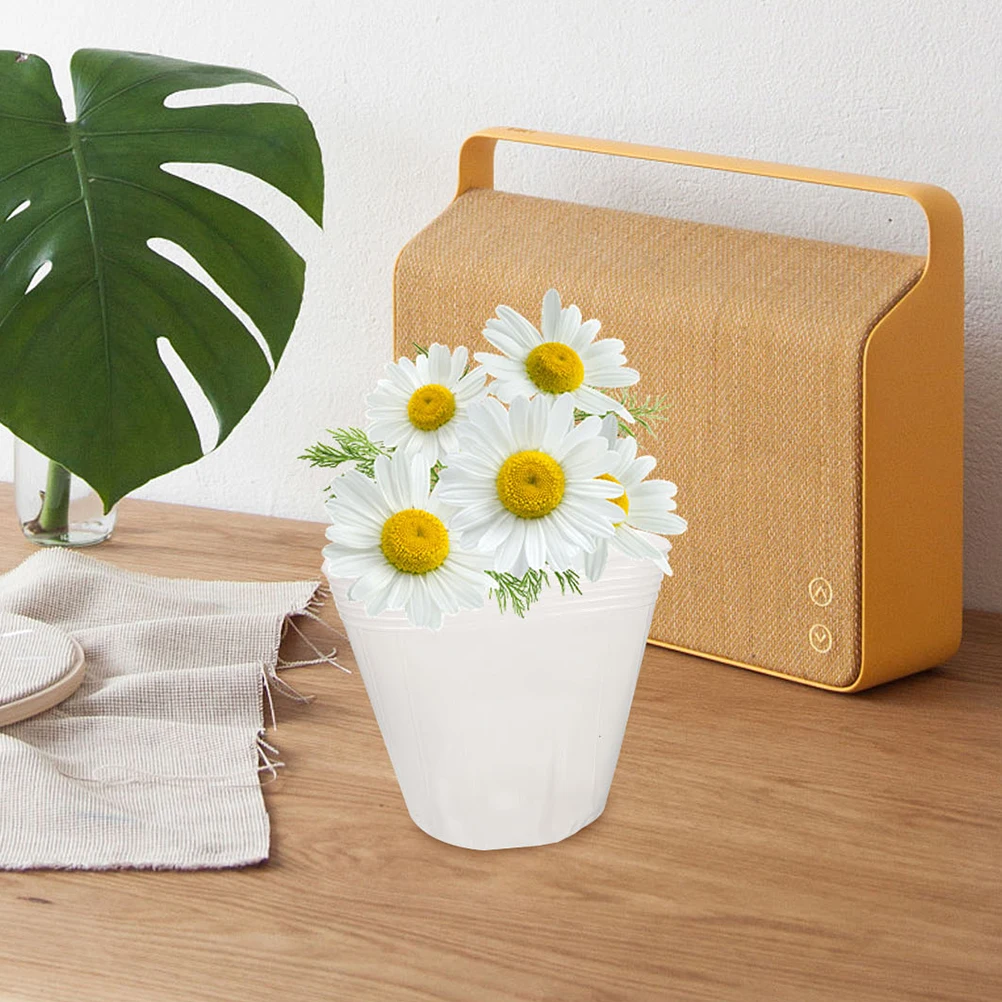 

10 Pcs Flower Pot Lining Transparent Plastic Planter Basket Liners Plant Container Inserts for Home Office Gardening