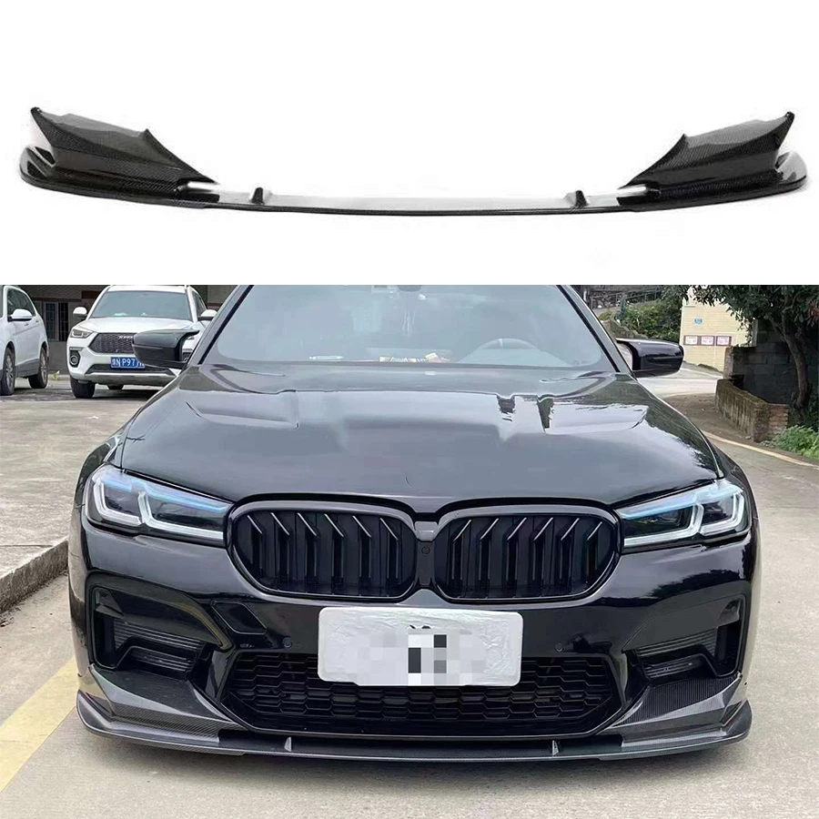 For BMW M5 F90 2021+ 3D Style Carbon Fiber Car Front Bumper Lip Front lip Diffuser Front Chin Spoiler Upgrade Body Kit