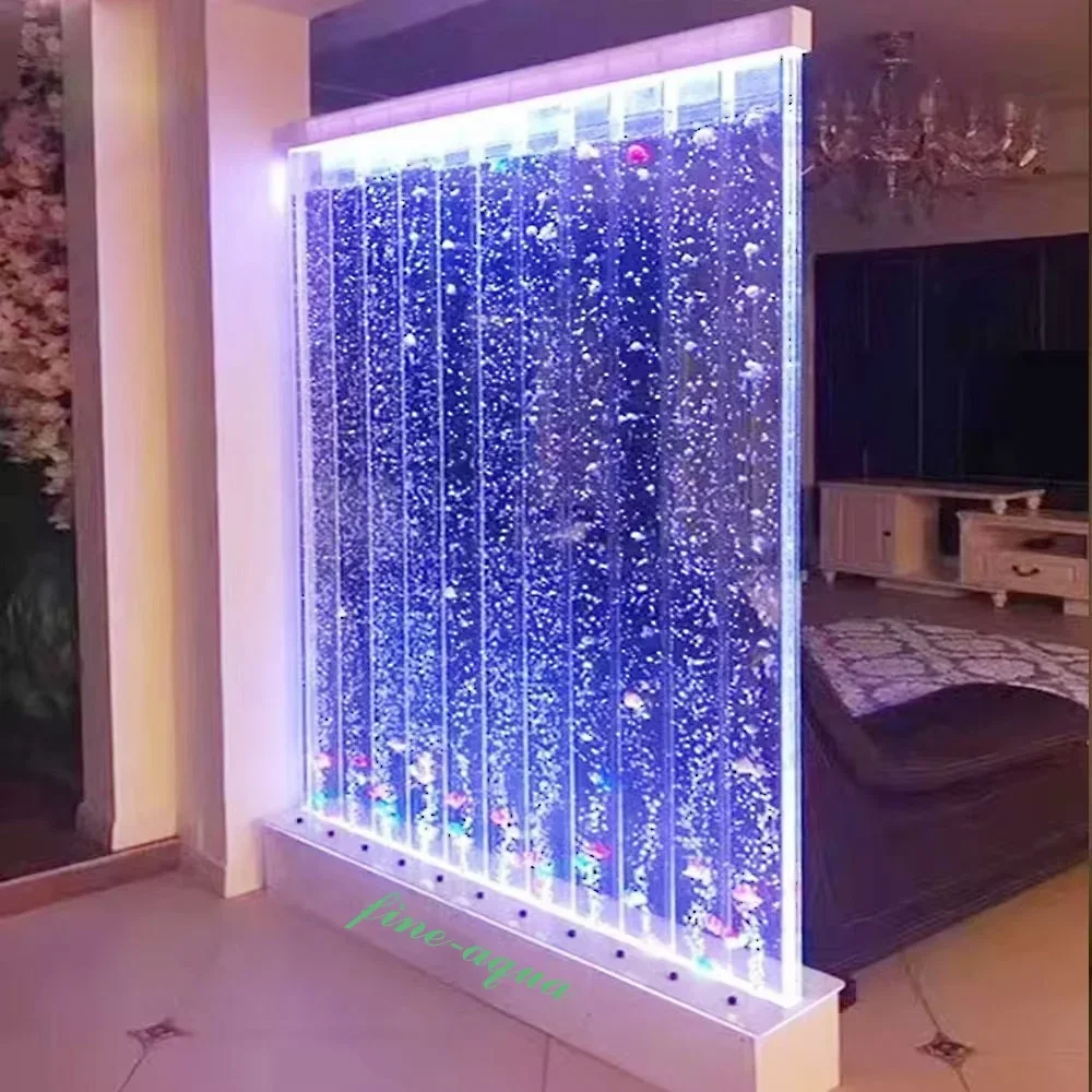 Modern acrylic bubble wall activity room partition printed board design water curtain wall partition screen