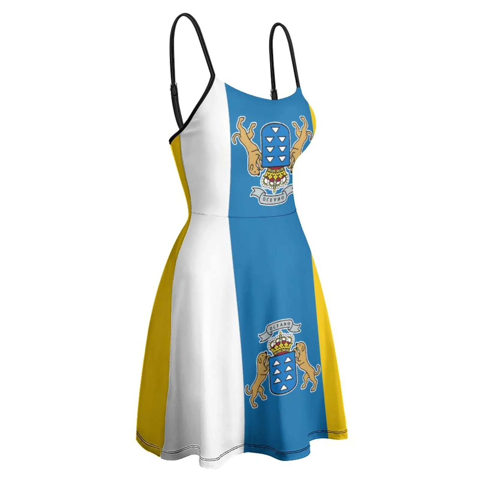 Sexy Flag of The Canary Islands Women's Sling Dress Sarcastic  Vacations  Woman's Gown Dresses Top Quality