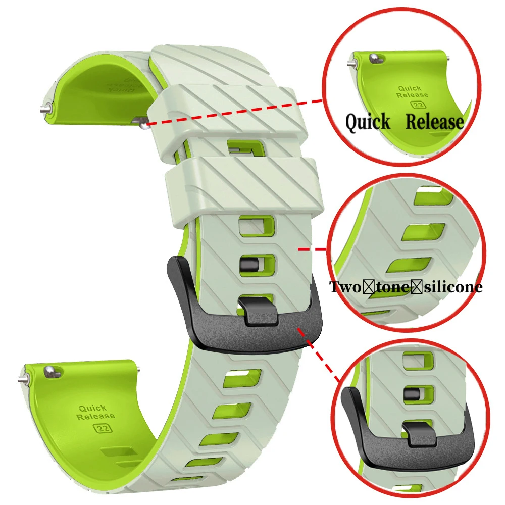22 مللي متر حزام سيليكون لساعات Suunto 5 9 الذروة لينة استبدال معصمه لسباق Suunto/الأشرطة العمودية للرجال والنساء