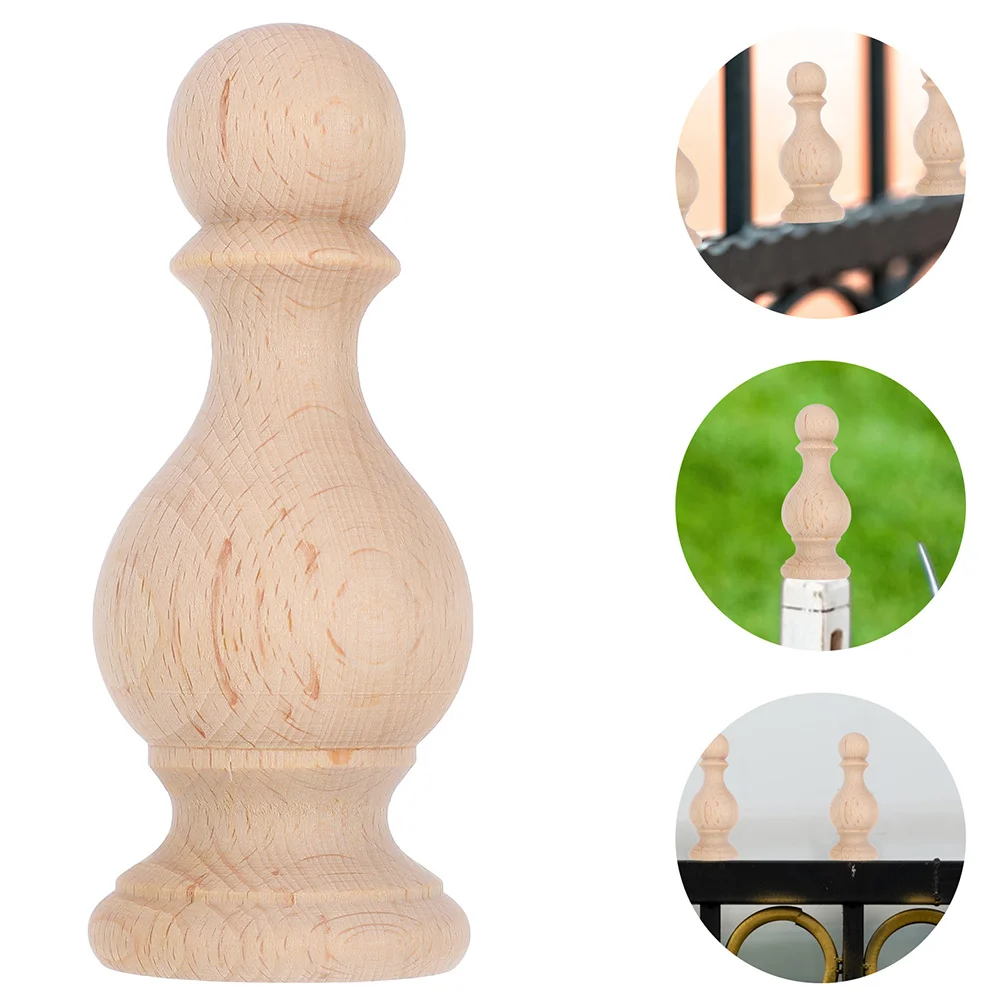 

3 Pcs Pillar Furniture Home Decor Curtain Rod Finials Ends Only Crafts Wooden Altar Deck Post Caps Drapery Rods Replacement for