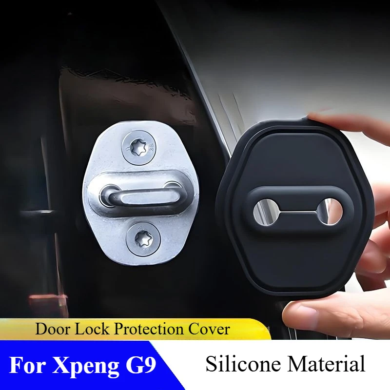 

Для Xpeng G9 защитный чехол для дверного замка, пылезащитная декоративная нержавеющая подушка, амортизирующие силиконовые чехлы, внешние аксессуары