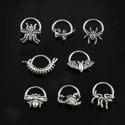 Fashion Punk Stainless Steel Nose Ring Silver Color Gothic Insect Nose Rings For Women Men Body Cartilage Piercing Jewelry