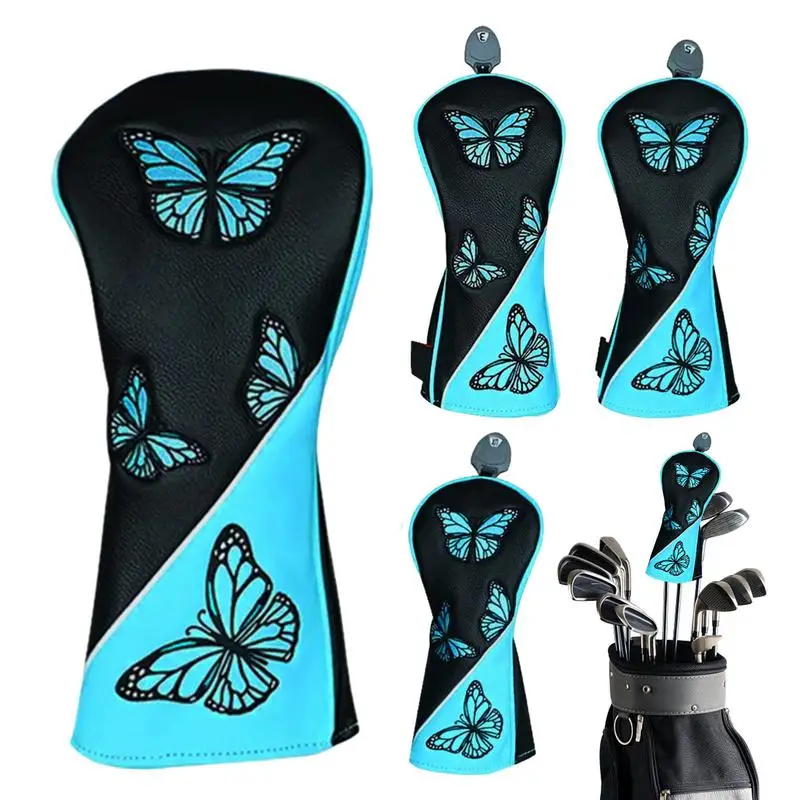 4pcs Golf Woods Headcovers Covers For Driver Fairway Putter 1/3/5/UT Clubs Set Heads PU Leather Golf Iron Head Cover