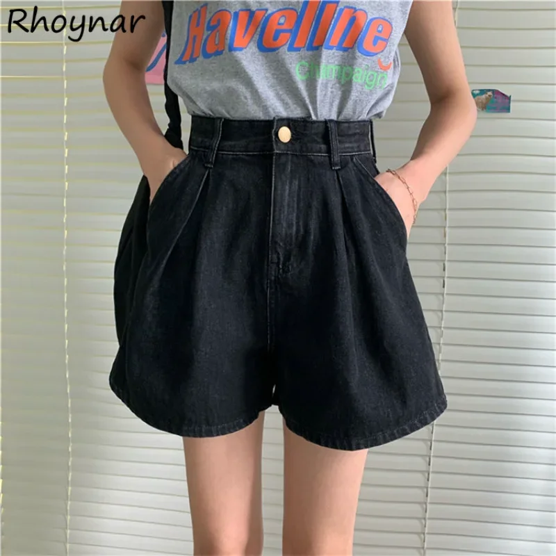 Shorts Women Denim Trendy Hot Sale Baggy Simple Vintage Summer Chic Hipster High Waist Streetwear Holiday Female All-match Daily