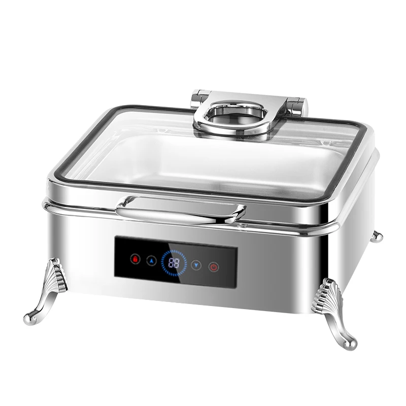 Airuisi Commercial 6L 9L Stainless Steel Electric Chafing Dish Rectangle Buffet Server Food Warmer Hotel Restaurant Supplies