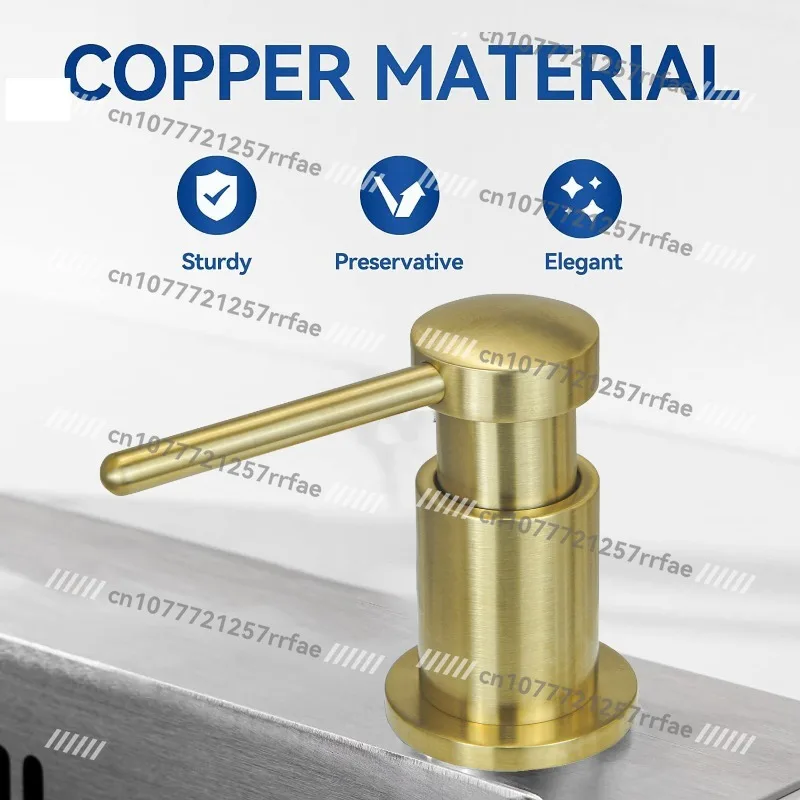 Large capacity kitchen sink All copper soap dispenser Soap feeder Pump head Extended silicone tube 120mm
