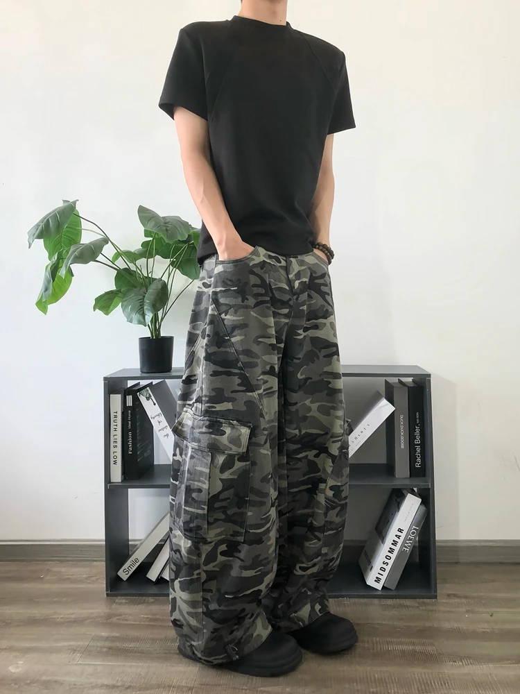

Freezx американские ретро камуфляжные широкие брюки для спецодежды ex High Street свободные повседневные брюки для молодежи летняя мода