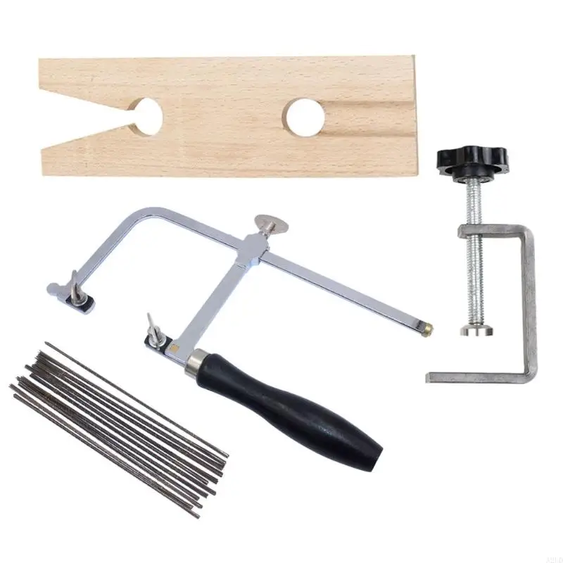 A2UD Jewelry Making for Bench Tool Kit with for Bench Pin Ring Clamp Saw Frame Blades Wooden Pin Clamp 3 in 1 Professional To