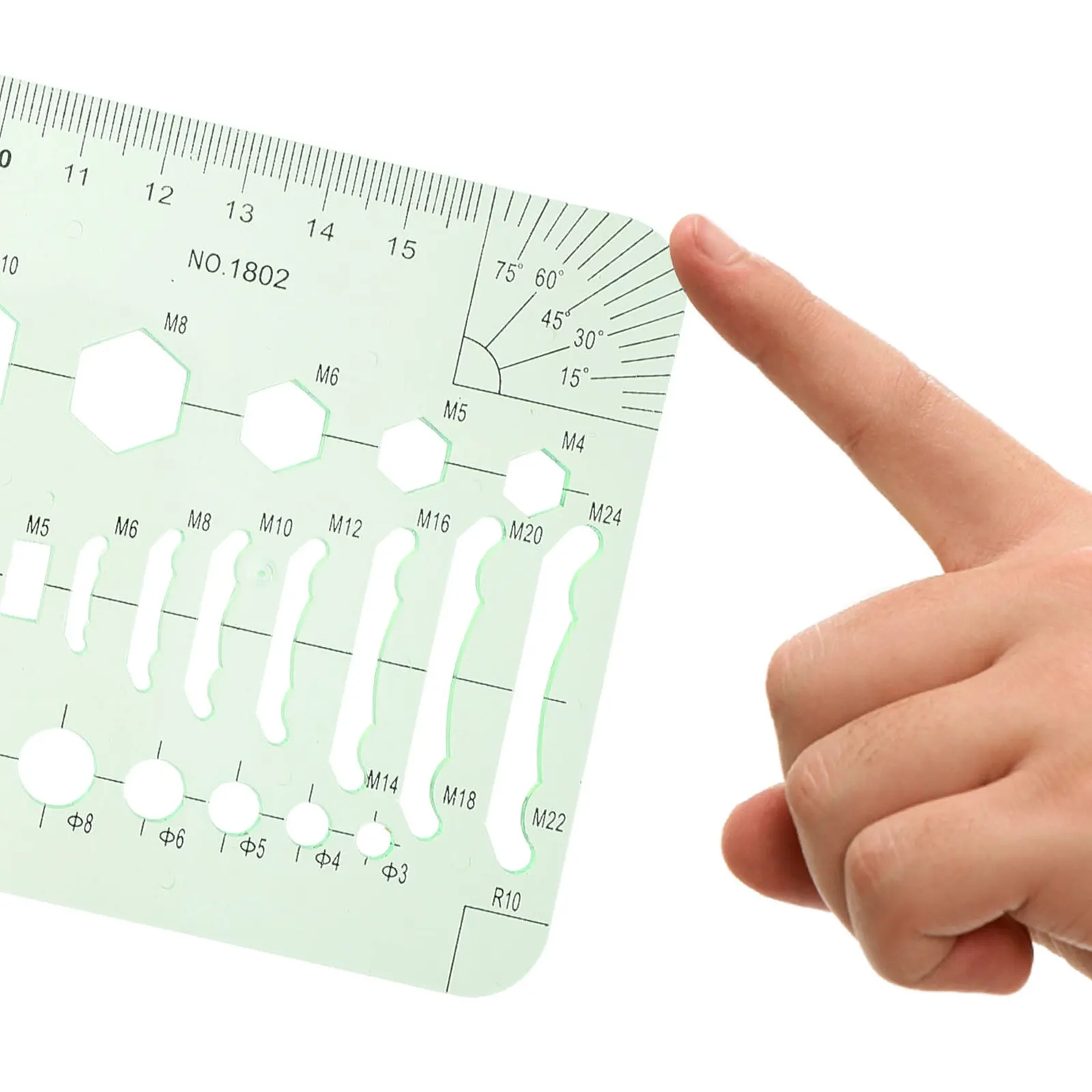 1Set Measuring Geometric Rulers Plastic Drawing Template Kit Excellent Texture Comfortable Grip School Office Art Design