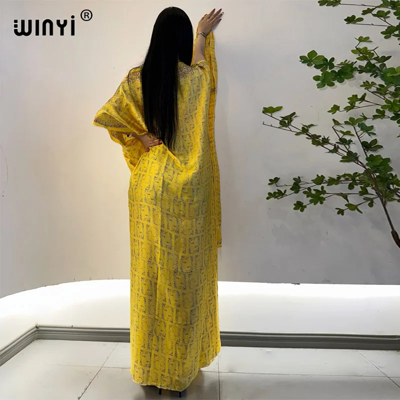 WINYI africa boho odzież z nadrukiem dla kobiet dubajski muzułmański Dashiki kaftan wakacyjny projekt sukienka abaja wieczorowy vestidos ملابس