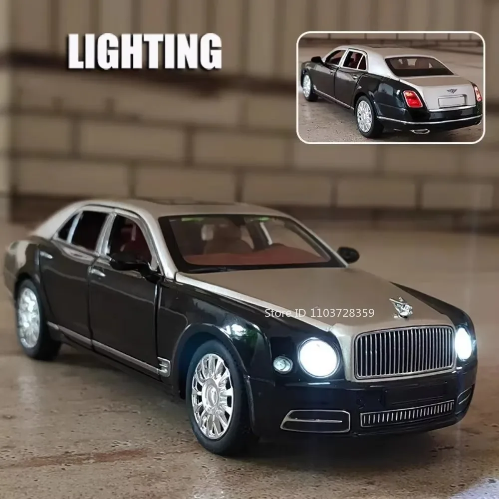 1:24 뮬산 컨티넨탈 GT 모델 장난감 자동차 합금 다이캐스트 사운드 라이트 도어 오픈 풀백 쇼크 흡수 수집 모델