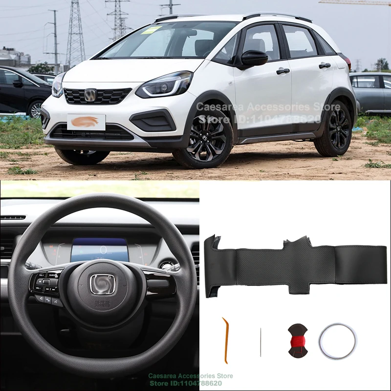 

Сшитый вручную Нескользящий замшевый чехол на руль из алькантары из натуральной кожи для Honda Fit 2023 2024 2025 Интерьер