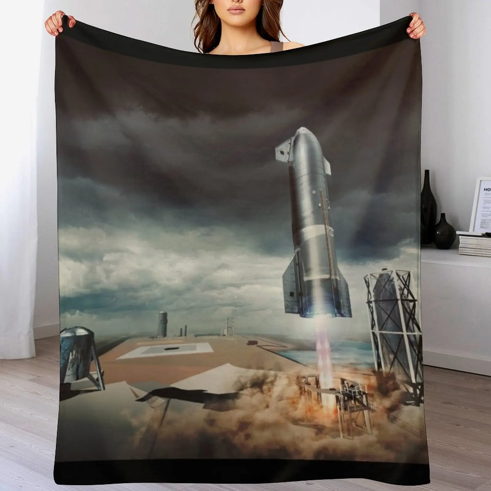 

SpaceX Starship SN15 Throw Blanket warm for winter Bed For Baby Moving Blankets