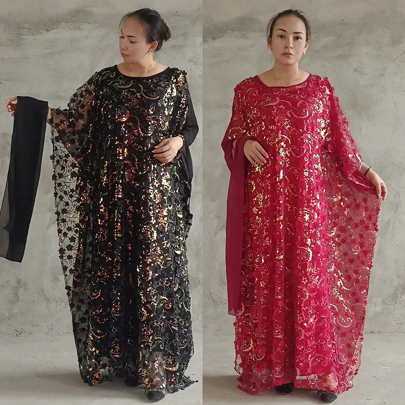 3 Pieces Plus Size African Dresses for Women Loose Abaya Dubai Kaftan Traditional Boubou Robe Africa Dashiki Long Gowns Outfits