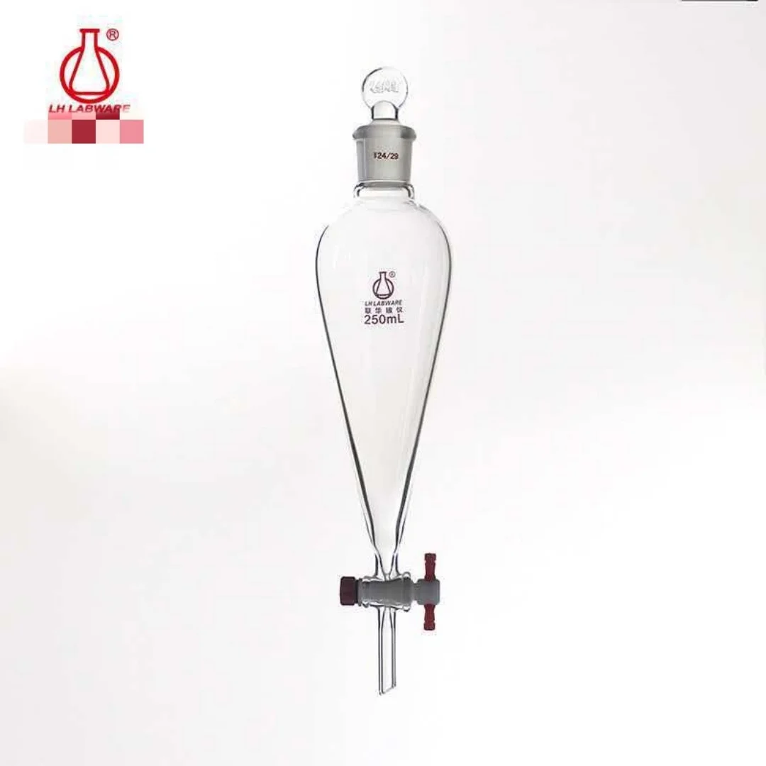 Glass pear-shaped separatory funnel with Teflon piston 125 250 500 1000 2000 Oil-water separator