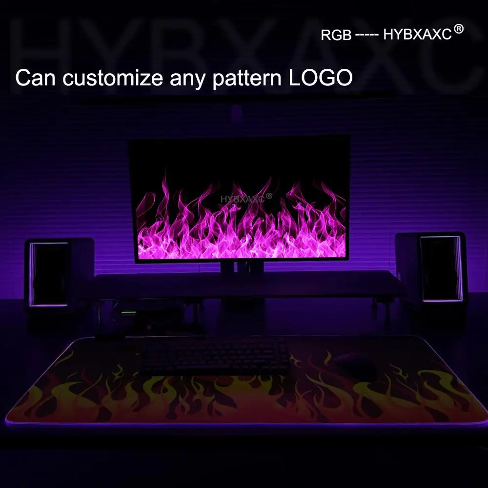 Refining Flames sparks Mouse Pad RGB Gaming Mouse Pad Desk Mat HD Gamer Large LED Light XXL MousePads PC Computer Carpet