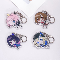 Anime Characters Night Jellyfish Cute Acrylic Keychain Accessories Bag Charm Creative Backpack Pendant Keyring Gifts For Fans