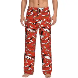 Custom Print Men's Lightning McQueen Collage Pajama Pants Happy Sleepwear Sleep Lounge Bottoms with Pockets