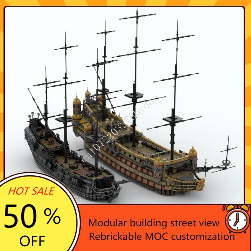 

MOC Средневековый Тихая Мэри Черный Жемчуг Пазлы на заказ Модель военного корабля Набор для технического образования DIY Детская игрушка-головоломка Рождественский подарок