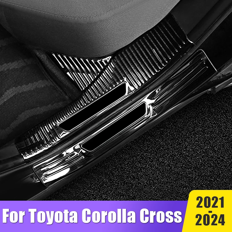 

For Toyota Corolla Cross 2021 2022 2023 2024 XG10 Hybrid Car Door Sill Plate Protector Cover Welcome Pedal Case Trim Accessories