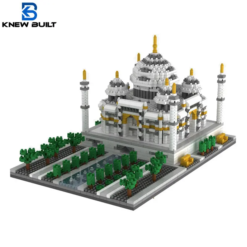 KNEW BUILT Indian Taj Mahal 3D Model Kits Toys Micro Mini Building Blocks for Adults Construction Set Bricks Decorations of Girl