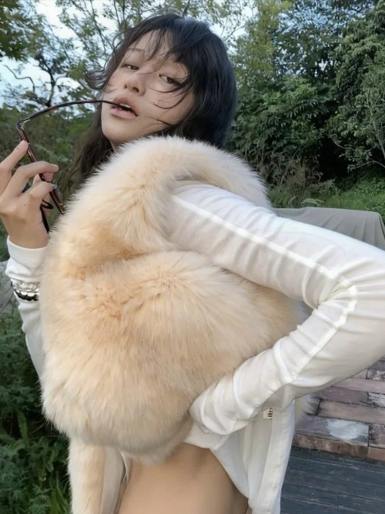 

Weird Puss сексуальное пушистое пальто на бретелях для женщин Y2K с открытой строчкой, осенний тренд, простая классическая однотонная уличная одежда, теплая верхняя одежда, меховой жилет