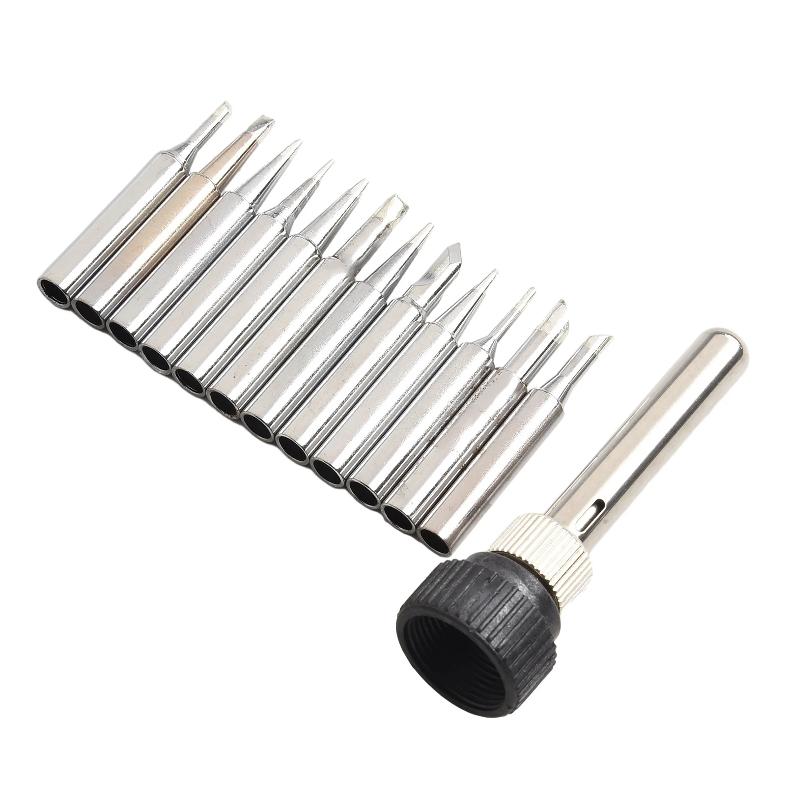 Praktische Lötkolbenspitzen 13 Stück/Set 4,2 cm 900M-T 907 933 926 937 928 94 Silber Station Tool mit Griffadapter