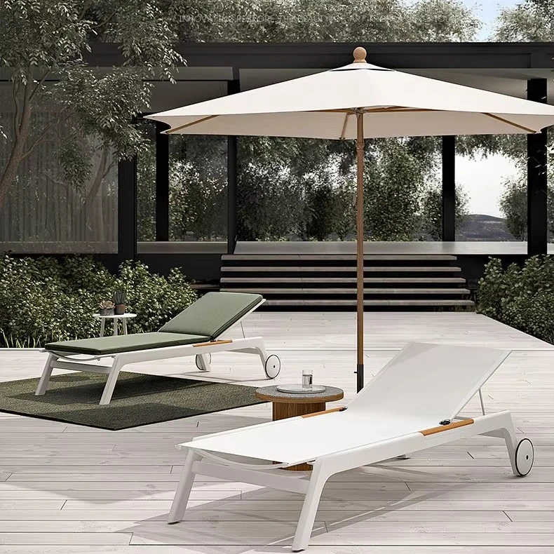 Sillón reclinable de jardín de lujo moderno para tomar el sol, comedor al aire libre, Hotel, patio, piscina, Villa, muebles de ocio duraderos