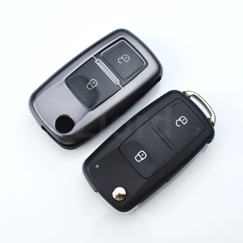 For Vw MK4 Seat Altea Alhambra Ibiza Polo Golf 4 5 6 Transporter Amarok 2 Buttons TPU Remote Flip Car Key Cover Case