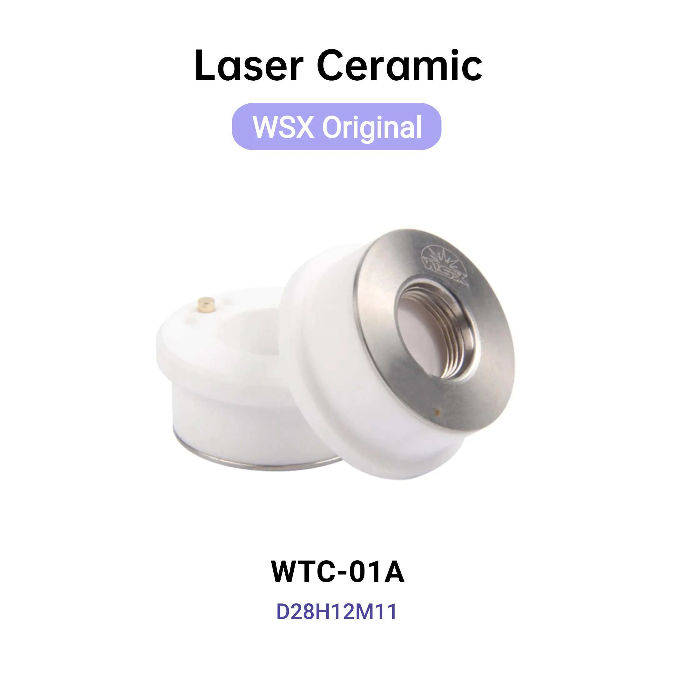 Header 10Pcs/Lot WSX Original Laser Nozzle Holder Ceramic Ring WTC-01A D28H12M11 Laser Ceramic For WSX Fiber Laser Cutting Head