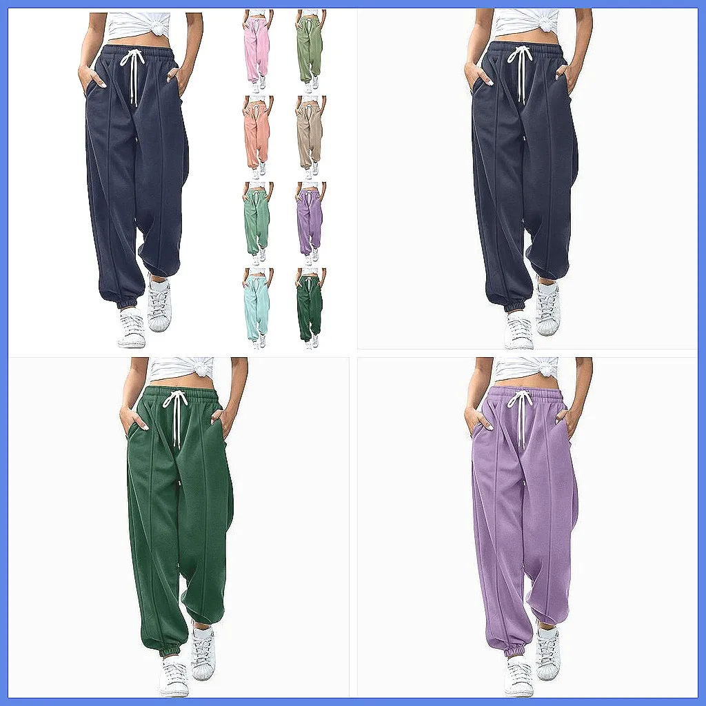 

Women's High Waist Casual Sweatpants with Pockets, Printed Soft Lounge Pants
