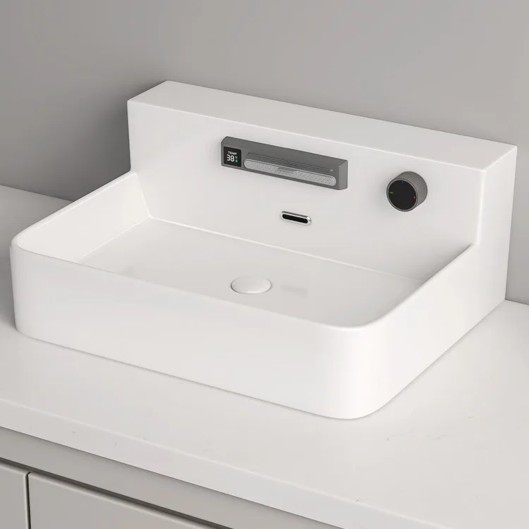 Countertop basin ceramic integrated balcony washbasin, single basin basin, art basin, home washbasin, small apartment