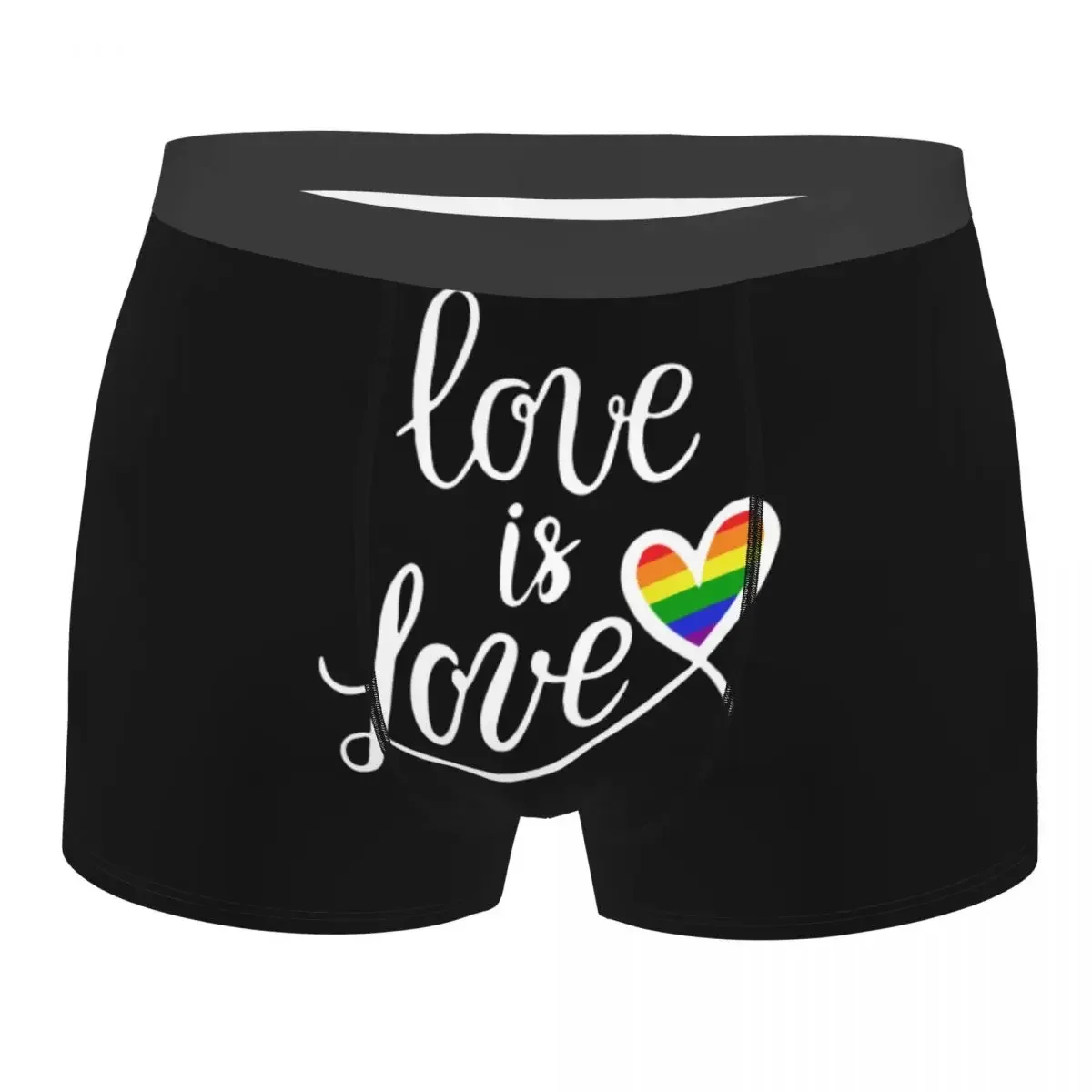 Boxer Shorts Panties Men's LGBT Love Is Love Underwear Gay Pride Bisexual Lesbian Queer Asexual Breathable Underpants for Homme