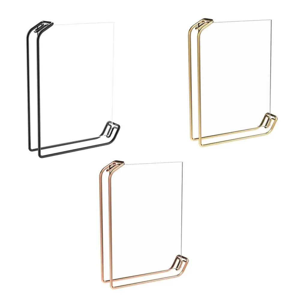 6inch/8inch Acrylic Sign Holder Table Display Elegant Poster Display Frame Metal Stand Picture Display Stand